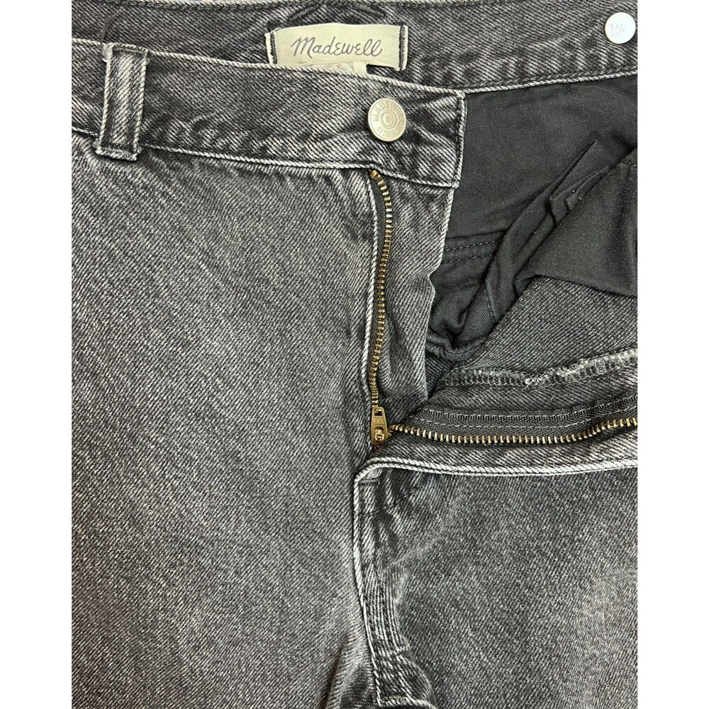 Madewell Low Slung Cargo Jeans Wide Straight Leg Black Wash Utility Denim Sz 26 - Picture 4 of 9